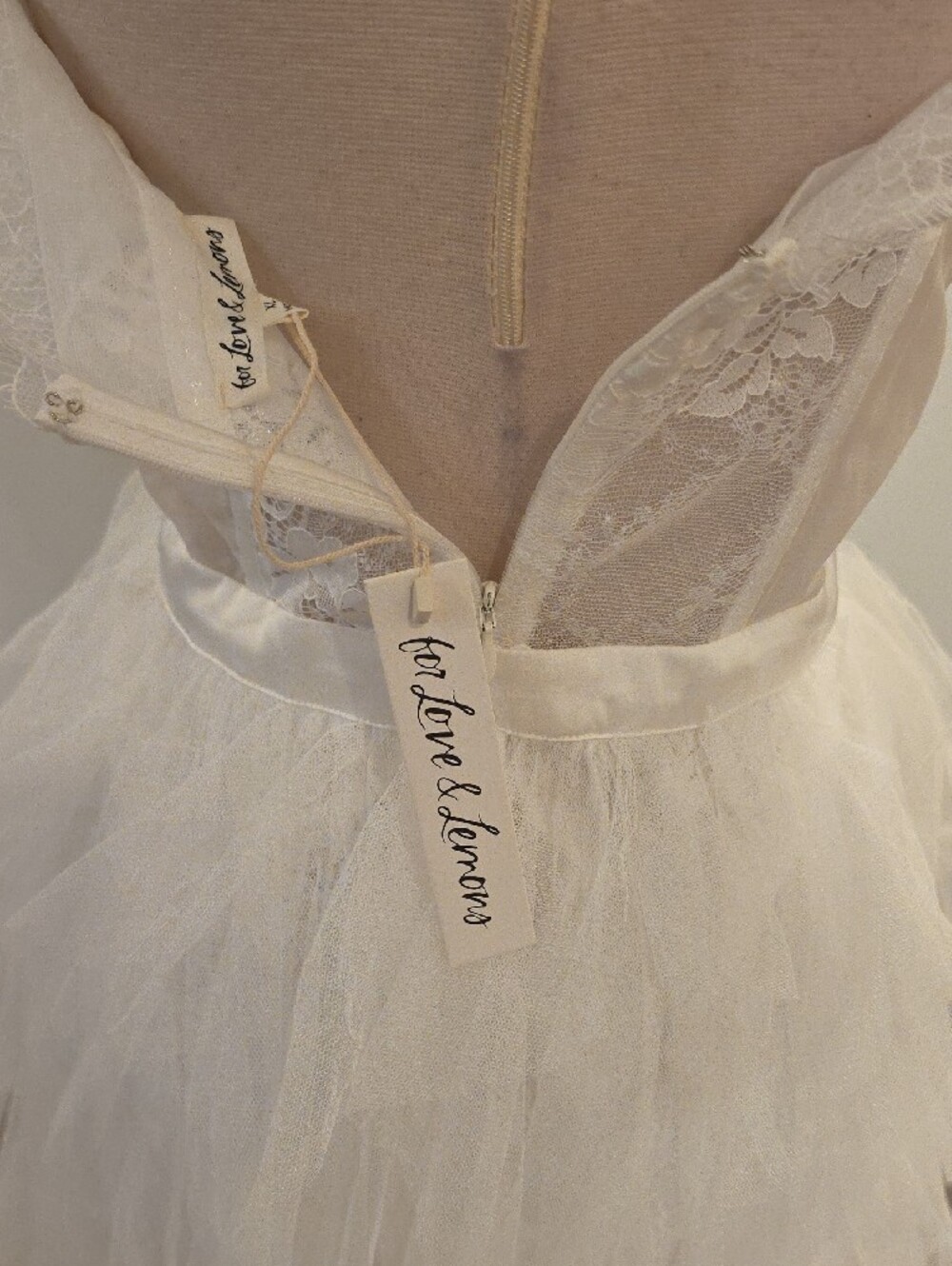 For Love & Lemons White Strapless corset  Tulle high low dress. Size XL NWTS - Picture 12 of 16
